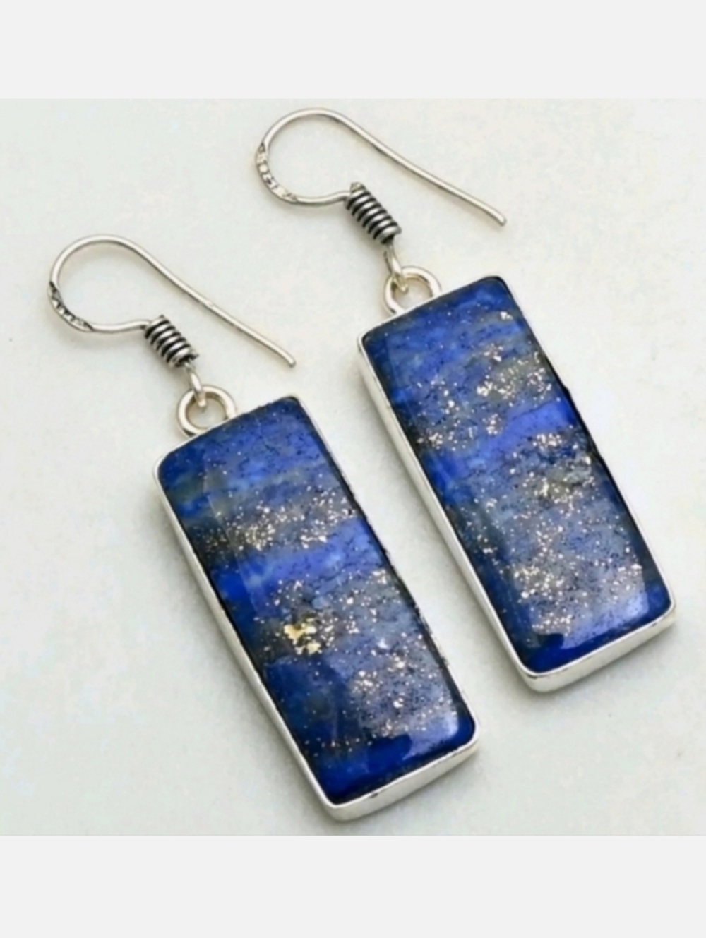 Lapis Lazuli Gemstone 925 Sterling Silver Handmade Drop Dangle Earrings